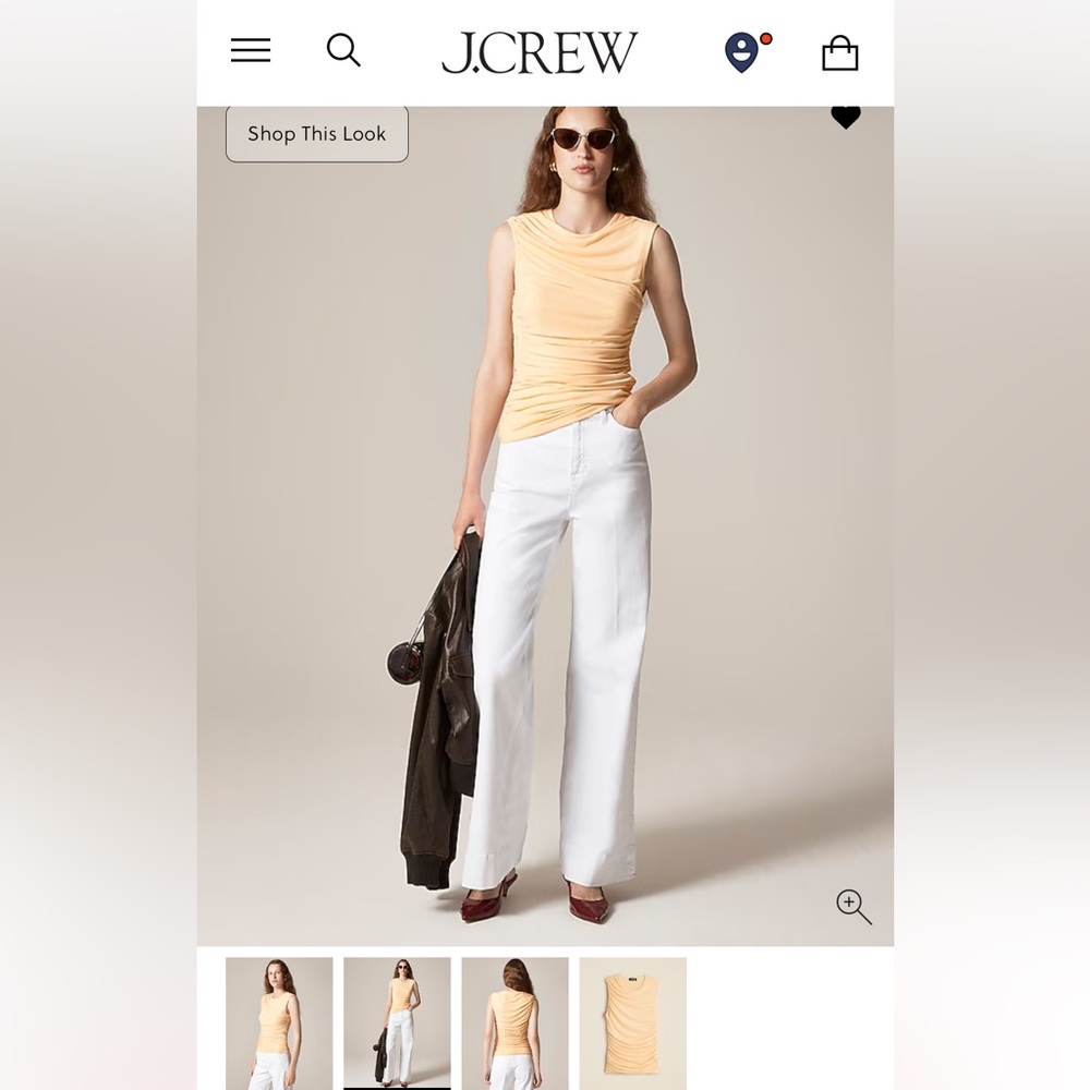 J.Crew Light Slate Ruched Sleeveless Shell - Picture 7 of 7
